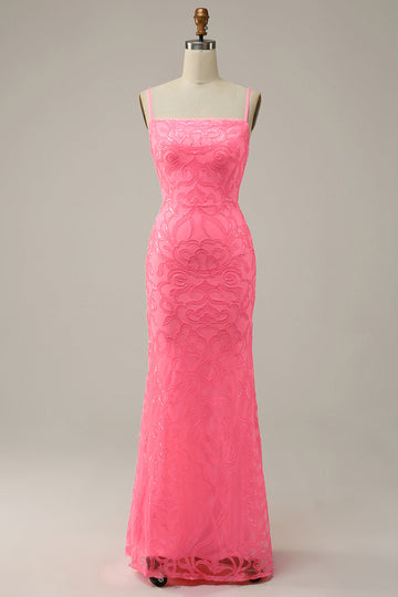 Lentejuelas Rosa Vestido de Fiesta